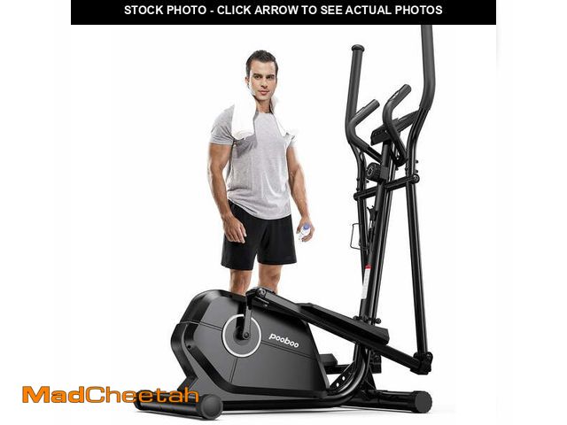 Lot 74-13776183 - Pooboo Silent Magnetic Elliptical Bike Stationary Exercise Machine for Home Gym Cardio Workout 250lb...