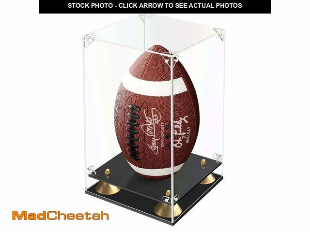 Lot 74-13951451 - KOLIPI Football Display Case Full Size, Clear Acrylic Box with Double Layer Base Display Stand for F...