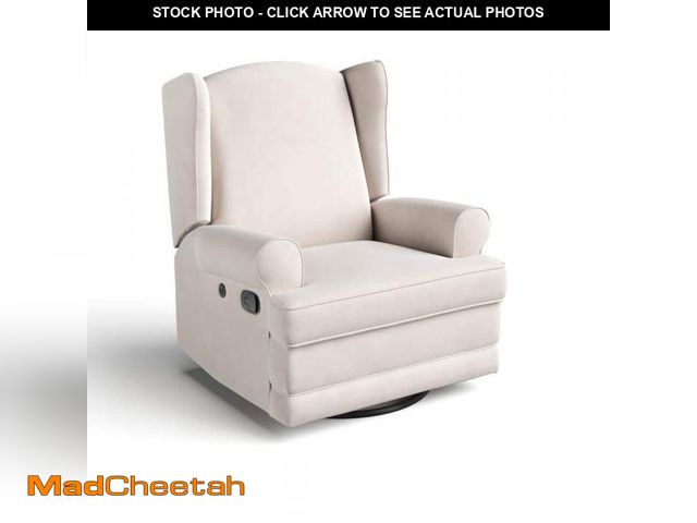 Lot 74-12173345 - Storkcraft Serenity Ivory Polyester Swivel Glider Recliner with Rocking - UNUSED