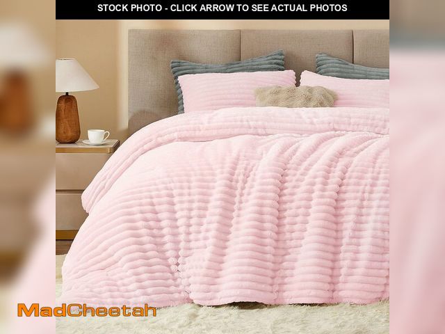 Lot 74-13709233 - BEDELITE Fleece Queen Comforter Set -Super Soft &amp; Warm Fluffy Cherry Blossom Bedding, Luxury Fuz...