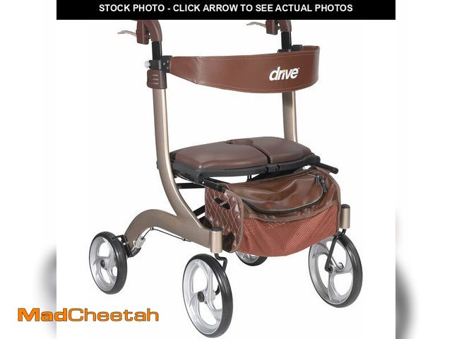 Lot 74-13382255 - Drive Medical Nitro DLX Foldable Rollator Walker for Seniors &amp; Adults - Hand Activated Brakes - ...