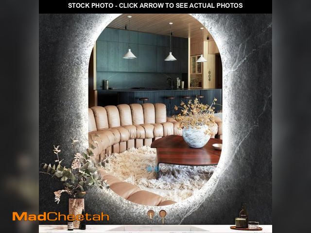 Lot 74-12524909 - DIDIDADA 40 x 20 Inch Oval LED Backlit Mirror for Bathroom Salon Wall Horizontal/Vertical Mounted An...