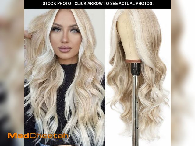 Lot 74-14213234 - SAPPHIREWIGS 13Ãâ4 Body Wave Lace Front Wig for Women Highlight Ash Blonde with White Tips Pre Pl...