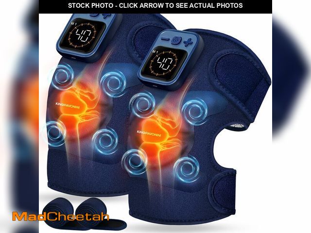 Lot 74-13951373 - KingPavonini Cordless Knee Massager for Pain Relief, Newly 4 Motors Vibration, 5 Heat Levels, 6 Mass...