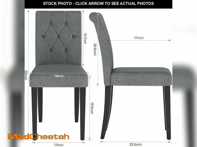 Lot 74-12898113 - Welzona Upholstered Dining Chairs Set of 4, Button Tufted Parsons Dining Chair with Solid Wood Legs,...