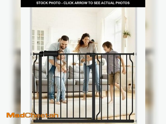 Lot 74-12339932 - (MISSING HARDWARE) Fairy Baby Extra Wide Baby Safety Gate 29.02 -48.02  Walk Through Pet Gate( for D...