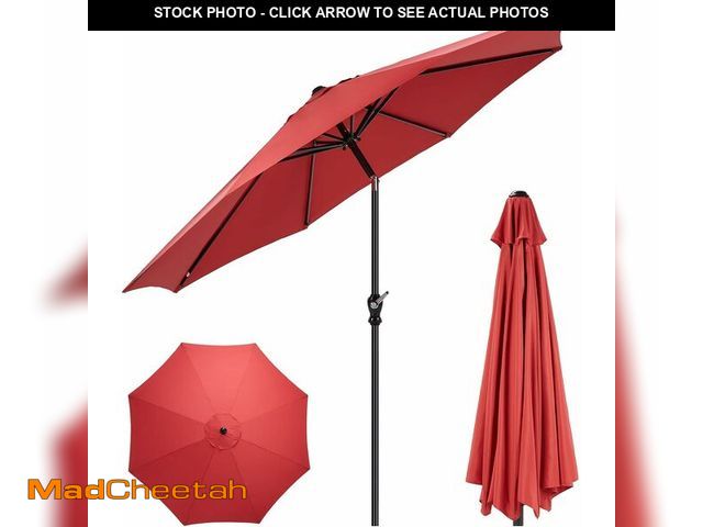 Lot 74-12632954 - DUMOS 9FT Outdoor Patio Umbrella with Push Button Tilt and Crank, Table Umbrellas 8 Sturdy Ribs Wate...