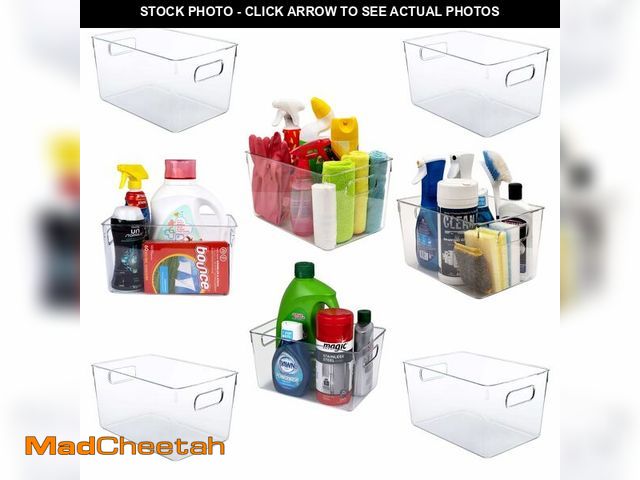 Lot 74-12699448 - Clear Plastic Storage Bins - Perfect for Kitchen or Pantry Organization and Storage, Fridge and Cabi...