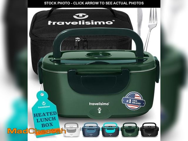 Lot 74-12221610 - TRAVELISIMO Electric Lunch Box for Adults, 80W Heated Lunch Box 1.5L Stainless Steel Electric Food W...