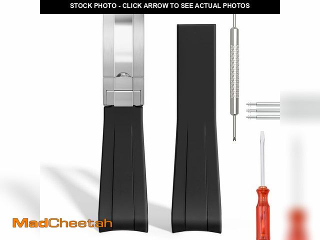 Lot 74-14386735 - Wentokye 20mm Watch Band for Rolex Rubber Strap 20mm for Men &amp; Women Watches-Replacement Curved ...