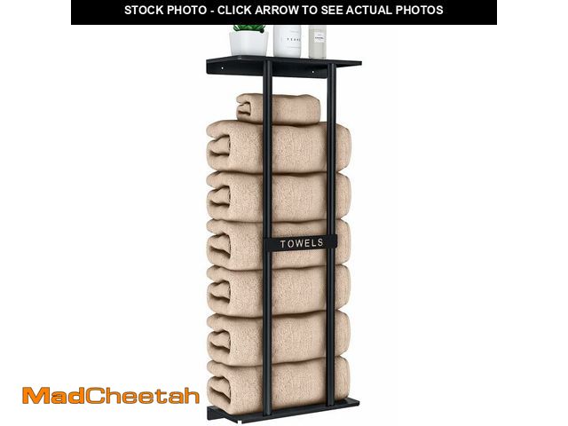 Lot 74-13548752 - STWWO Towel Racks for Bathroom, Bathroom Towel Storage Wall Mounted 30 inch with Shelf Can Holds 6 L...