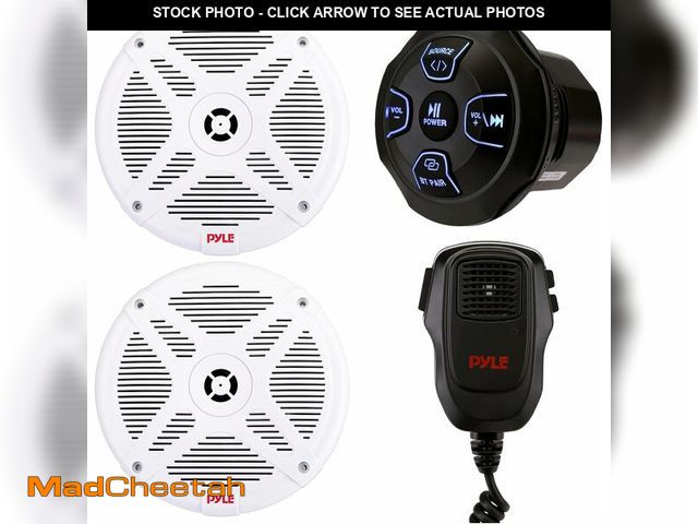 Lot 74-14307559 - Pyle Dual 6.5ÃÂ¢Ã¢âÂ¬ÃÂ Waterproof Marine Audio Kit with Bluetooth Amplified Receiver &amp; Han...