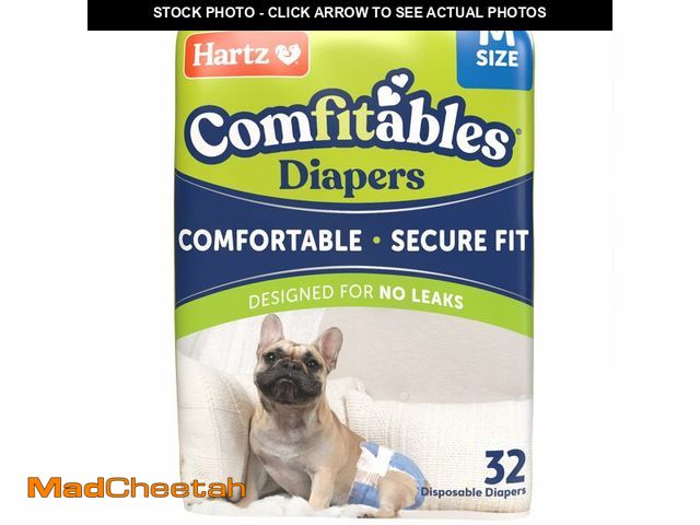 Lot 74-14427001 - Hartz Disposable Dog Diapers, Size M 32 count, Comfortable &amp; Secure Fit, Easy to Put On - USED