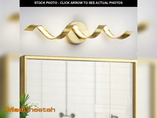 Lot 74-13662454 - PHIXART LED Modern Bathroom Vanity Light Fixtures, 24 inch Gold Wall Lamp Bedroom 4000K, Spiral Desi...