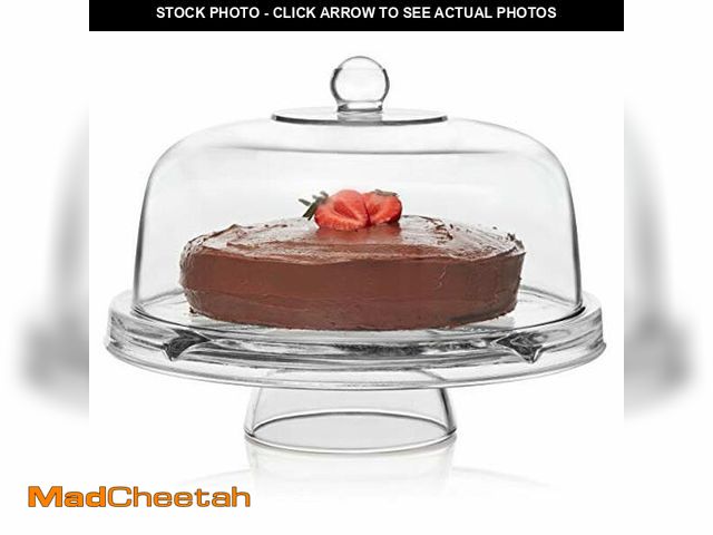 Lot 74-12695714 - Libbey Selene 6-in-1 Multiuse Glass Server, Punch Bowl, Chip and Dip Bowl, Cake Stand , Clear - UNUS...