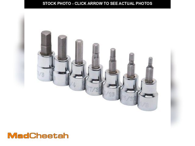 Lot 74-14255482 - Husky 3/8 in. Drive SAE Hex Bit Socket Set (7-Piece) - UNUSED