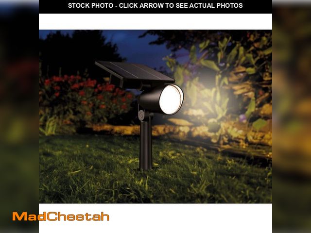 Lot 74-12681485 - (MISSING SPIKE) Philips 100 Lumen Ashlyn Outdoor Solar LED Spot or Wall Mount Light Black High Brigh...