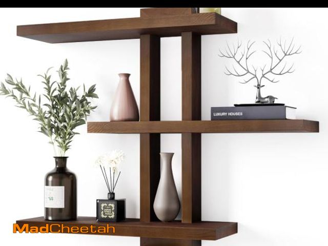 Lot 74-12509033 - yaqew Variable Wood Floating Shelves Set of 3, Wall Cube Shelves 28.35" Max, Wall Shelves for Living...