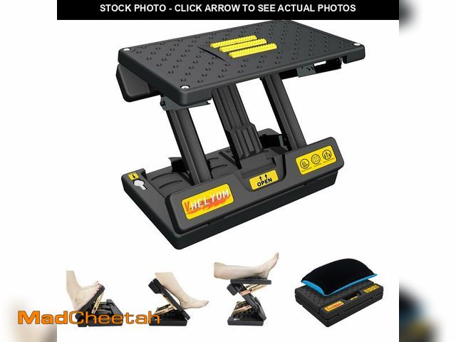 Lot 74-13955685 - Vhelyom Foot Rest for Under Desk at Work,Height Adjustable Footrest,with Massage Roller and Thick Cu...
