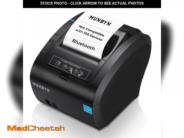 Lot 74-12118562 - MUNBYN Bluetooth Thermal Receipt Printer P047, 80mm POS Printer, Thermal Printer with USB Serial Eth...