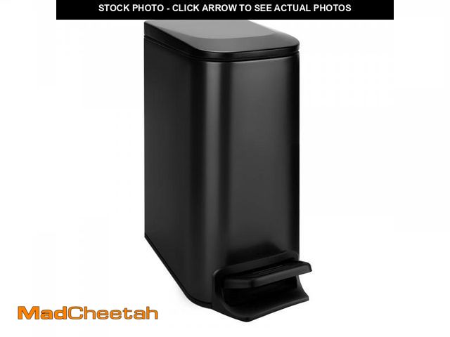 Lot 74-12443264 - TIPGO Slim Bathroom Trash Can with Lid Soft Close, Step Pedal, 6 Liter / 1.6 Gallon Stainless Steel ...