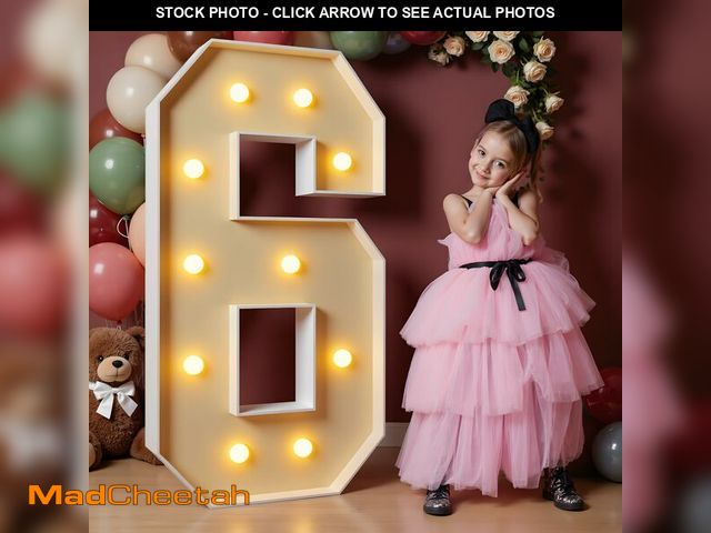 Lot 74-14381655 - imprsv 4FT Marquee Numbers, Light Up Numbers 6 for 16th 60th Birthday Decorations, Large Light Up 6 ...