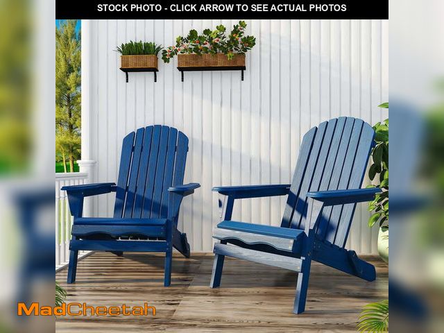 Lot 74-14355165 - Ktaxon 2 Pack Patio Wood Adirondack Chair, Garden Chaise Chair Outdoor Folding Chair, Wooden Chair f...