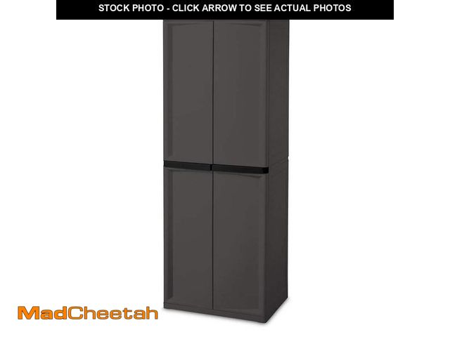 Lot 74-14355492 - Sterilite Adjustable 70 in. 4-Shelf Storage Cabinet With Doors, Gray - UNUSED
