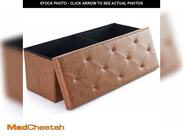 Lot 74-12664695 - Sweetcrispy 43 Inches Folding Ottoman with Storage Bench, Foot Rest Stool, End of Bed Storage Bench ...