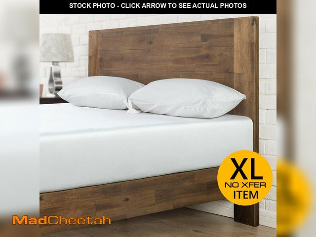 Lot 74-12615104 - ZINUS Tonja Wood Platform Bed Frame with Headboard, Mattress Foundation with Wood Slat Support, No B...