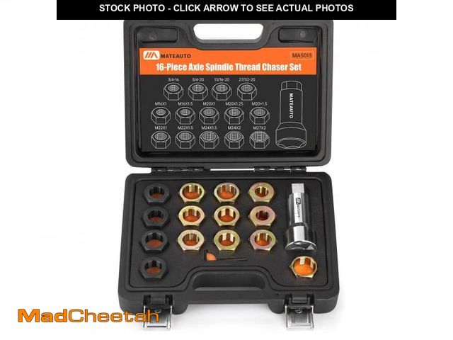 Lot 74-12439184 - MateAuto Axle Spindle Rethreading Kit,16 Piece Precision Restorer Master Repair Kit, Essential Tool ...