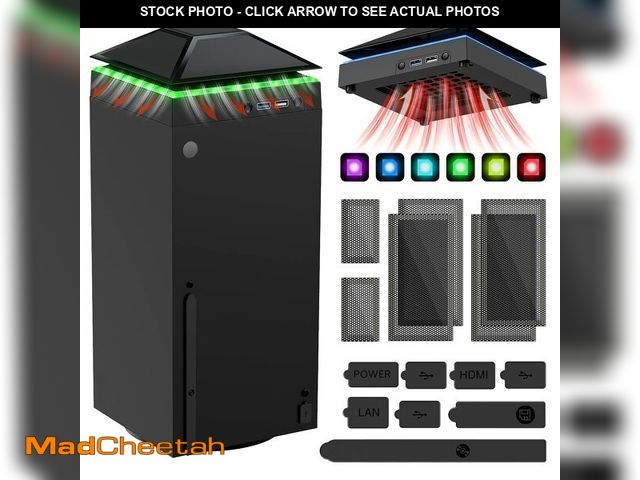 Lot 74-14211245 - MENEEA Cooling Fan Dust Proof for Xbox Series X Console with Colorful Light Strip,Dust Cover Filter,...