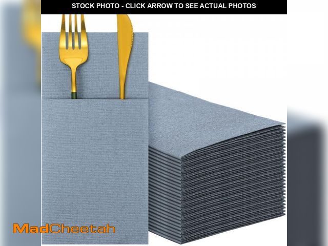 Lot 74-12441332 - Qilery Linen Feel Napkins, Disposable Airlaid Paper Napkins Prefolded Dinner Napkins with Built in F...