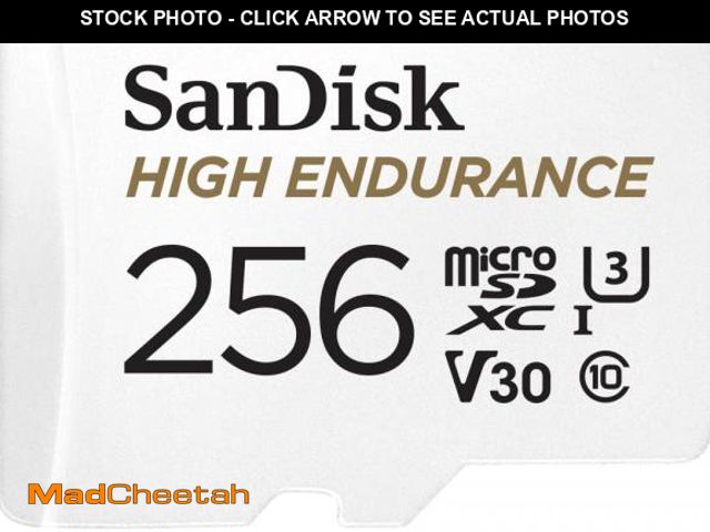 Lot 74-12220409 - SanDisk 256GB High Endurance Video microSDXC Card with Adapter for Dash Cam and Home Monitoring syst...