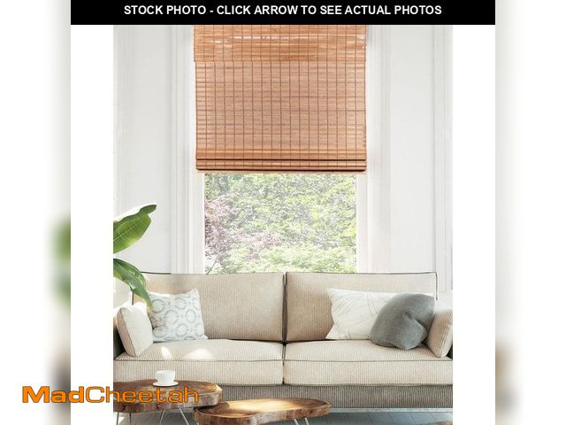 Lot 74-13822214 - Chicology Light Filtering Cordless Natural Woven Bamboo Window Shade 36 in. W x 64 in. L - Squirrel ...