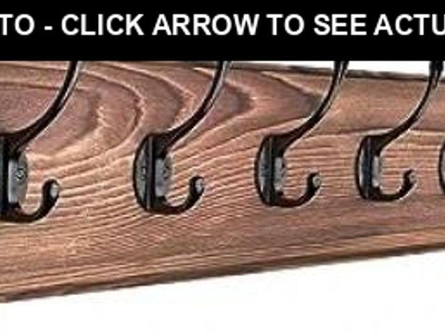 Lot 74-12521221 - Rustic Coat Rack Wall Mount - 38.6 Inch Long Wall Mounted Coat Rack with 10 Hooks - Solid Pine Wood,...