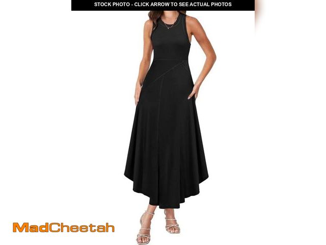 Lot 74-12355445 - Caracilia Women Summer Sleeveless Maxi Sundress Casual Round Neck A-Line Flowy Racerback Long Beach ...
