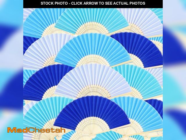 Lot 74-12304303 - Blulu 40 Pcs Folding Hand Fans for Line Dancing Bulk Silk Bamboo Popping Clapping Fans for Line Danc...