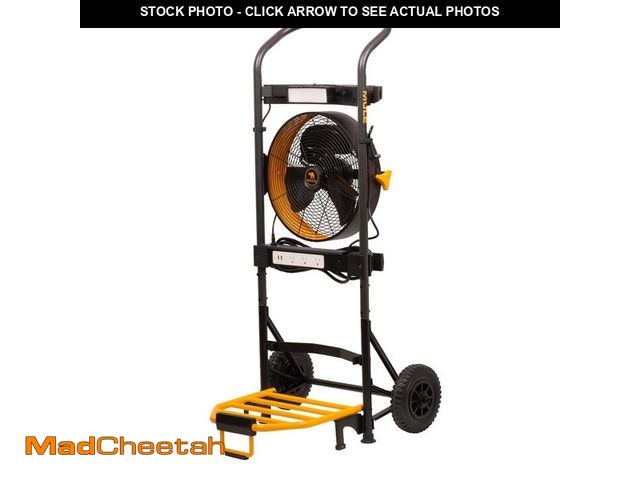 Lot 74-14112698 - MULE 5-in-1 Mobile Workshop Integrated 3-Speed Fan LED Light Power Strip Tool Caddy and 300 lbs. Cap...
