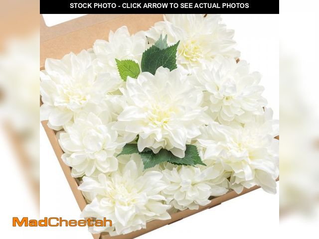 Lot 74-12309430 - Ling's Moment Artificial Flowers 9pcs Silk Dahlia 5.5"/4.5" Fake Flowers for DIY Wedding Craft Bouqu...