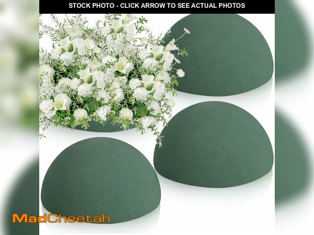 Lot 74-14153247 - STEFORD 4 PCS Half Ball Floral Foam, Round Floral Dry Foam Blocks Green Flower Styrofoam for Fresh a...
