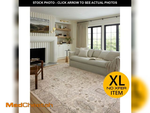 Lot 74-12570732 - Loloi Teagan Collection TEA-03 Ivory/Sand 9'-9" x 13'-6" Area Rug, Large, Soft Neutral Rug, High-Tra...