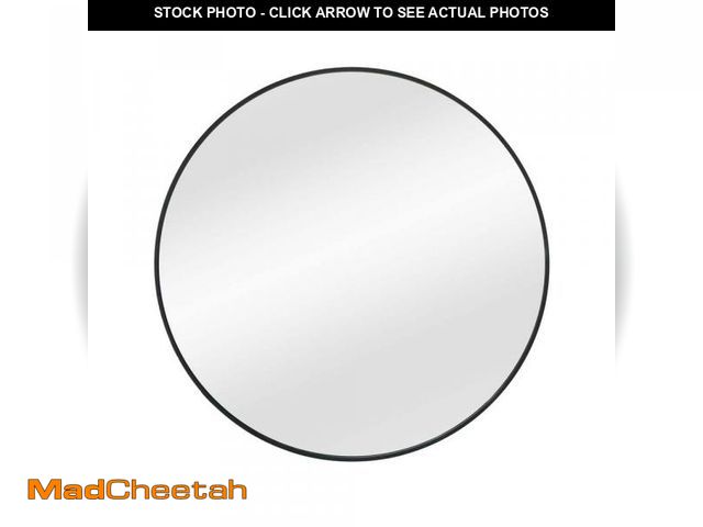Lot 74-12463642 - Glacier Bay 24 in. W x 24 in. H Round Aluminum Framed Wall Bathroom Vanity Mirror in Black (Screws N...