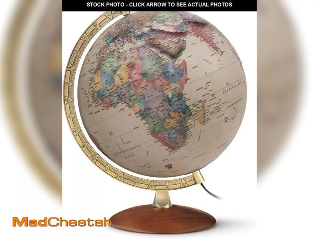 Lot 74-12096622 - Waypoint Geographic Athens 12" Illuminated Antique Ocean-Style Relief Globe for Home and Office Deco...