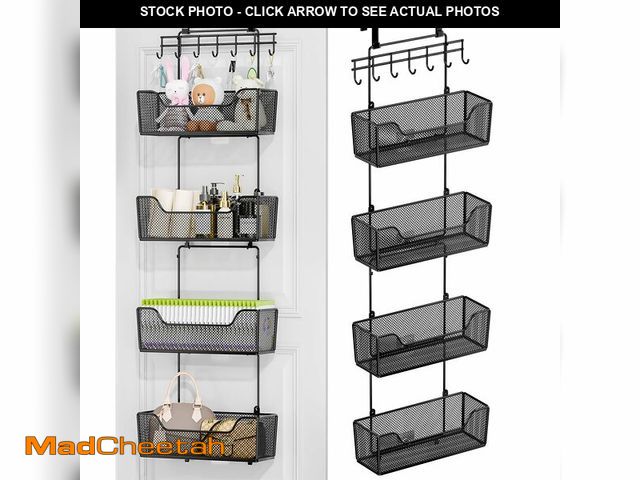 Lot 74-14267948 - HapiRm Over The Door Organizer - Hanging Door Organizer with 4 Metal Large Capacity Baskets and Adju...