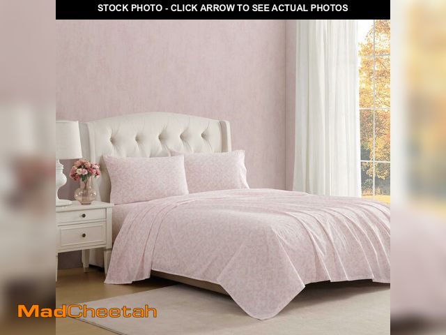 Lot 74-13453921 - Laura Ashley - Twin Sheet Set Crisp &amp; Cool Cotton Percale Bedding with Deep Pockets Lightweight ...