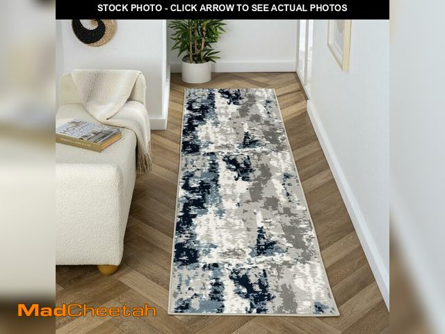 Lot 74-12544217 - LUXE WEAVERS Kimberly Collection Ivory 2x7 Modern Abstract Area Rug - USED