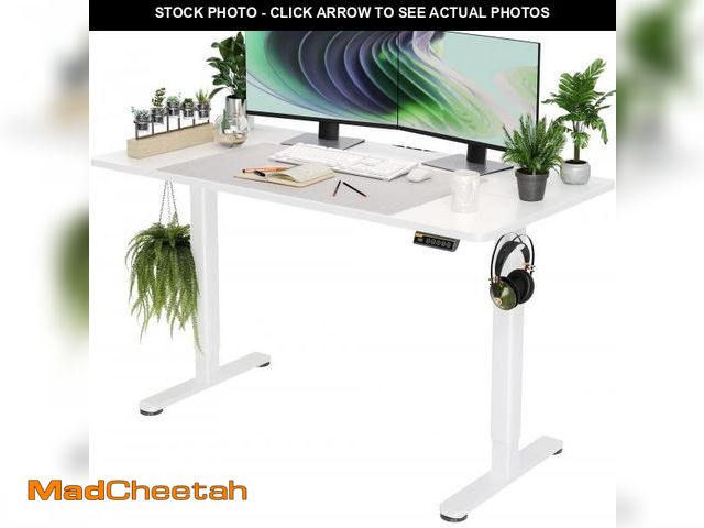 Lot 74-12206723 - Claiks Electric Standing Desk, Adjustable Height Stand up Desk, 55x24 Inches Sit Stand Home Office D...