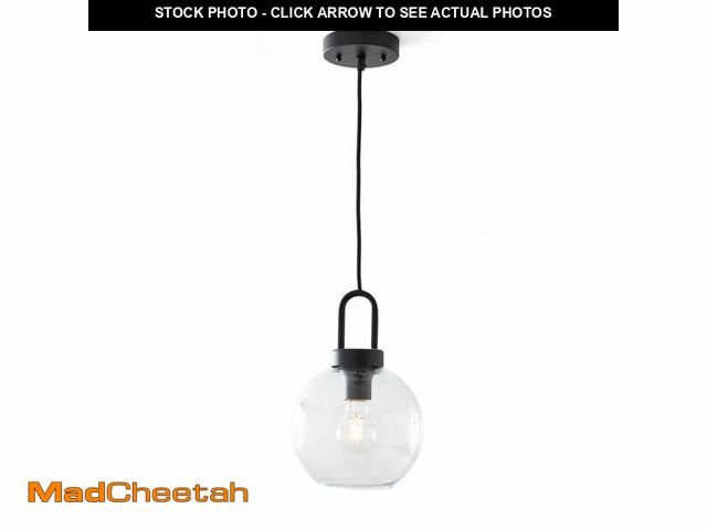 Lot 74-12857753 - Better Homes &amp; Gardens 59â Black Pendant Ceiling Light, Metal Base Glass Shade, LED Bulb Inclu...