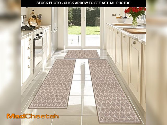 Lot 74-14607464 - Soulgenix Kitchen Rug Sets, 3 Pieces Runner Rug with Non-Slip Baking for Kitchen Floor Comfort Stand...